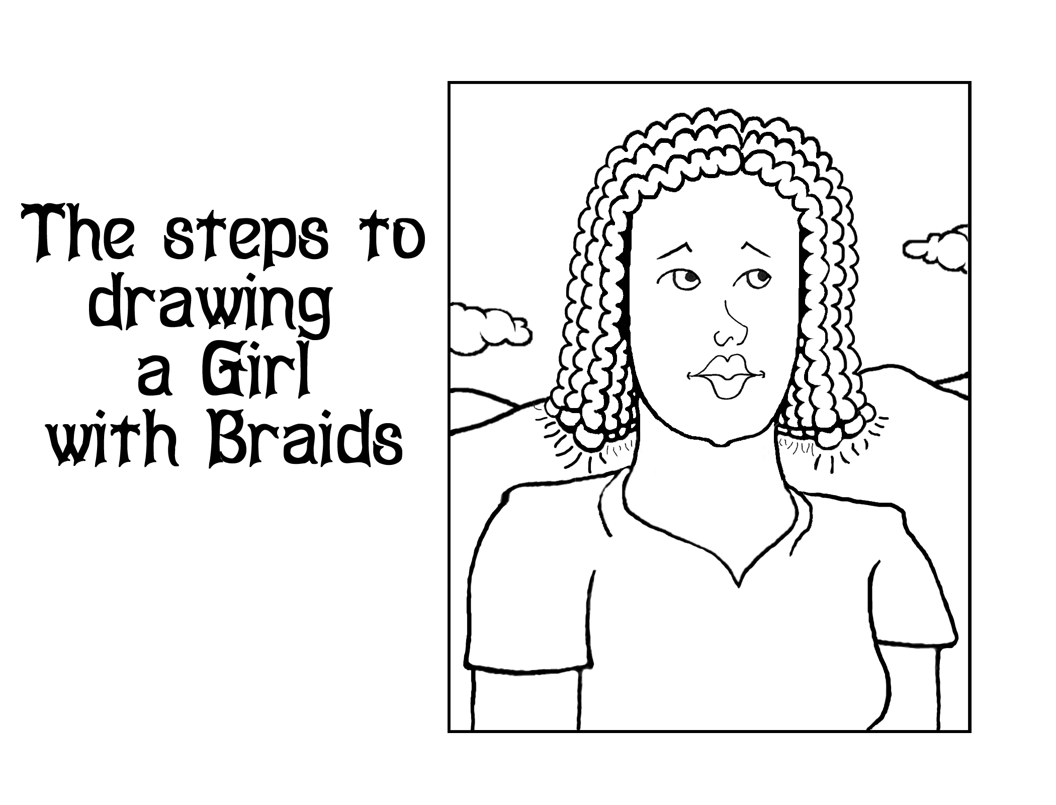 How to draw a girl with braids.